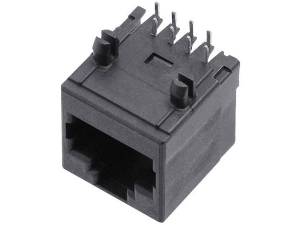 encitech RJJU-88-142-E7H-021 RJ-liitin 3257-0008-02 Liitin, uppoasennus, vaakasuora napaluku (RJ) 8P8C Musta 1 kpl