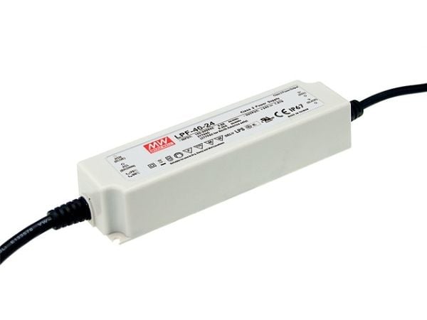 MEAN WELL LPF-40D-12, 40,08 W, 115 V, 47 - 63 Hz, 0,6 A, +12V,-12V, aktiv