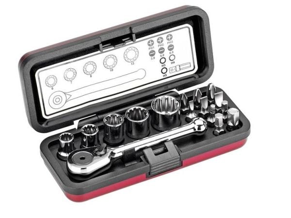 Cimco 113156, Støpselsett, 1/4", Metrisk, 5 hoder, 7,8,10,11,13 mm, PH1, PH2, PH3