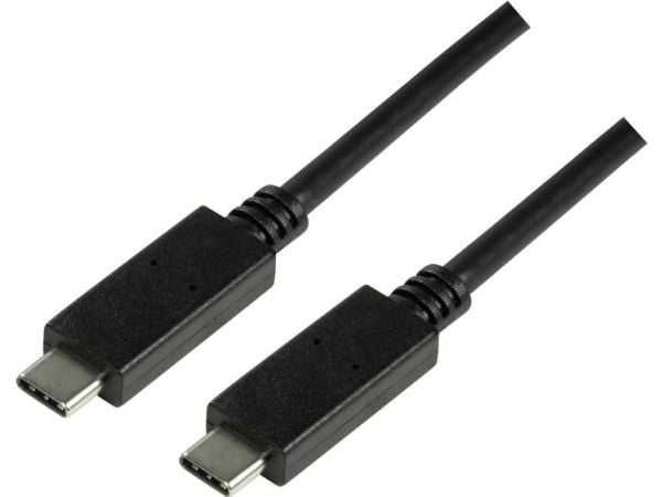 LogiLink CU0129, 1 m, USB C, USB C, USB 3.2 Gen 2 (3.1 Gen 2), 10 Gbit/s, Sort
