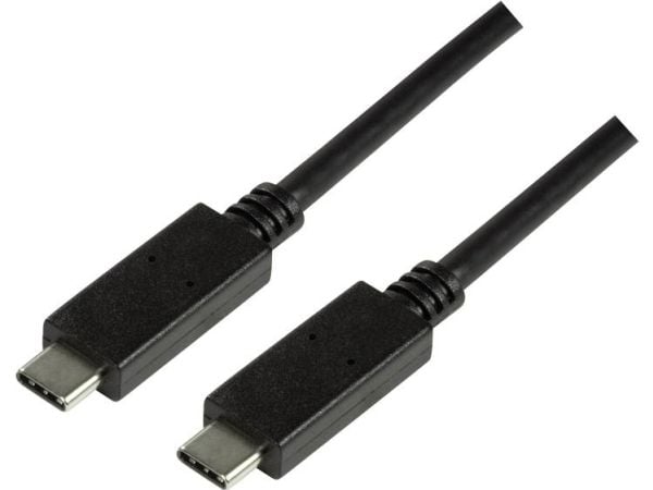 LogiLink CU0128, 0,5 m, USB C, USB C, USB 3.2 Gen 2 (3.1 Gen 2), 10000 Mbit/s, Musta