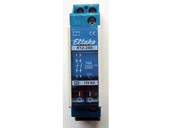 Eltako R12-200-12V Kosketinrele Nimellisjännite: 12 V Katkaisuvirta (max.): 8 A 2 x rajakytkin 1 kpl 1 kpl