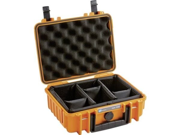 B&W Cases 1000/O/RPD, Oranssi, Polypropeeni (PP), Pölynkestävä, Vedenkestävä, 248,92 x 175,26 x 93,98 mm, 269,2 mm, 215,9 mm