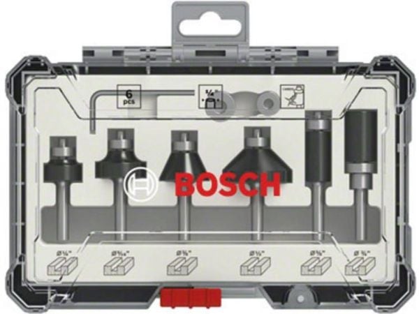 Bosch - Fresekutter - for tre, bløtt tre, løvtre - 6 deler - heksagonal - lengde: 56 mm, 51 mm, 54 mm, 65 mm, 55 mm