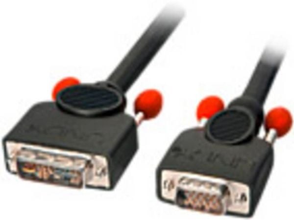 Lindy 41196, 2 m, DVI-I, VGA (D-Sub), Nikkeli, Musta, Uros/naaras