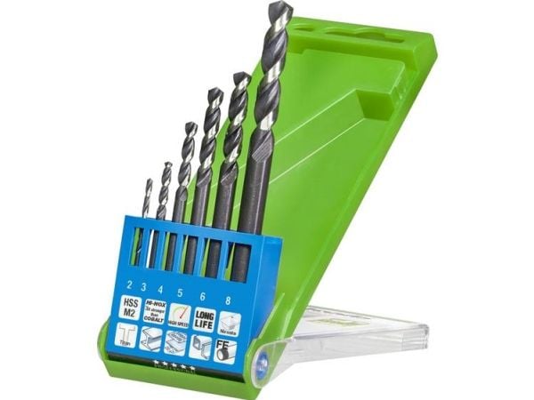 kwb 258806, Drill, Drill bit set, Høyrehåndsrotasjon, Stål, 130°, Sylindrisk Skaft