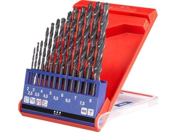 Einhell Kwb HSS porasarja, 2-8 mm, laatikossa, 13 osaa