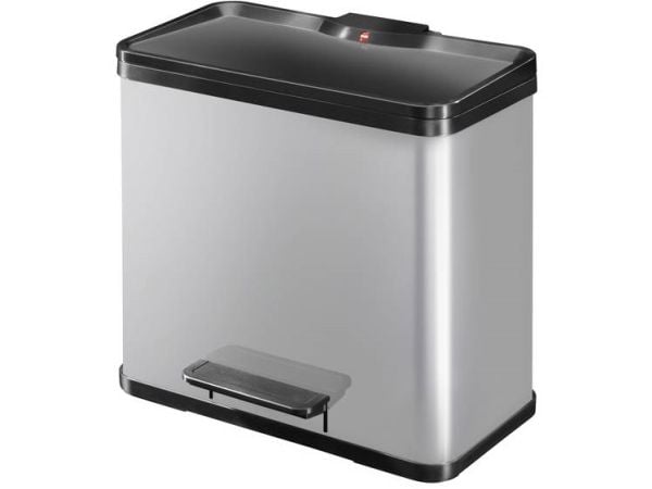 Hailo avfallssortering Öko trio plus L, 3x9 L, silver i stålplåt och plast, soft-close (0633-220)