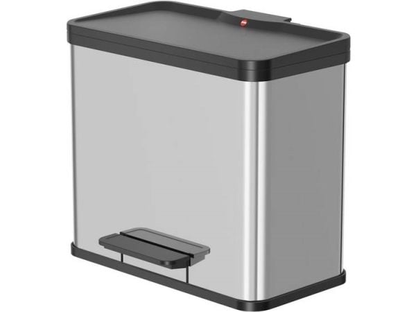 Hailo öko duo plus L 6302000 søppelbøtte 26 l rustfritt stål (470 x 470 x 430 mm) med fotpedal