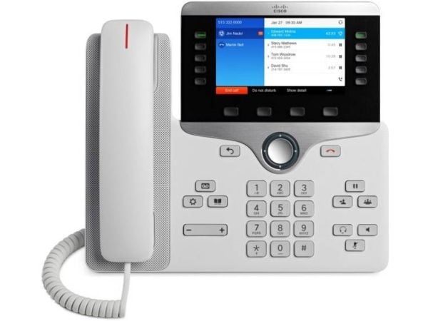 Cisco IP Phone 8841 - VoIP-telefon - SIP, RTCP, RTP, SRTP, SDP - 5 linjer - hvit