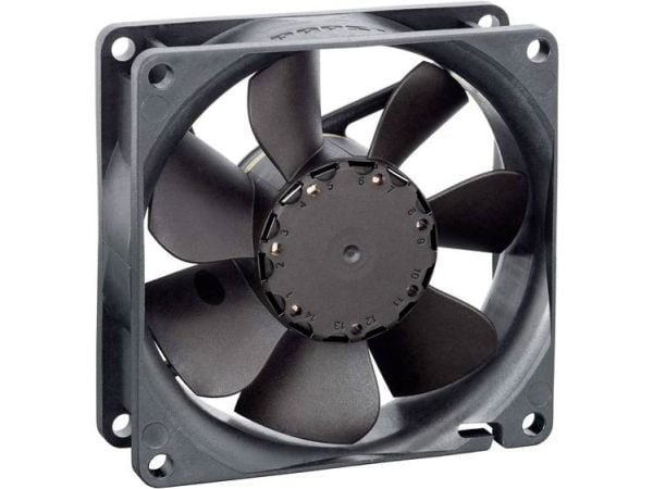 ebm-papst 8414 NGM, Tuuletin, 8 cm, 2600 RPM, 26 dB, 58 m³/h, Musta