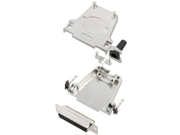 TRU COMPONENTS TCDTZF25DBSK 7708424 D-SUB-kiskosarja 180° Napojen lukumäärä: 25 Juotospää 1 kpl