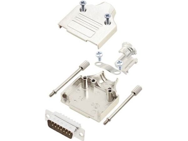 TRU COMPONENTS TCMHDM15DMPK D-SUB stiftlistesett 180° poltall: 15 lodd