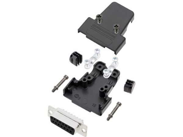 TRU COMPONENTS TCTRIP15DBSK 7708892 D-SUB bøsningsliste-sæt 180 ° Poltal: 15 Loddekop 1 stk