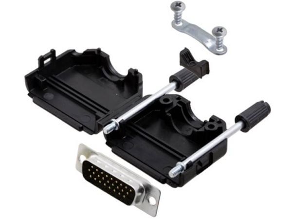 TRU COMPONENTS TCDPPK15BKHDP26K D-SUB pinnerekke-sett 180° poltall: 26 loddehod 1 stk (7709416)