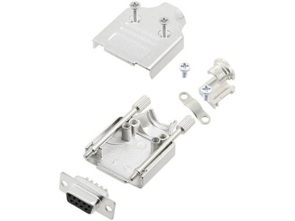 TRU COMPONENTS TCMHDM09DBSK 7709884 D-SUB-kiskosarja 180° Napojen lukumäärä: 9 Juotospää 1 kpl