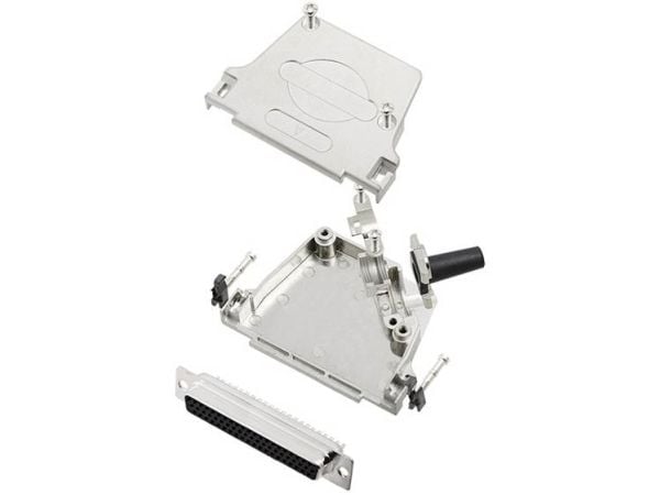 TRU COMPONENTS TCD45ZF37HDS62K 7709916 D-SUB läpivientiliuskasarja 45° Napojen lukumäärä: 62 Juotospää 1 kpl