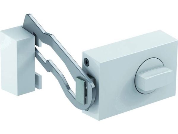 Basi 1306-0201 ekstra dørslås med slag hvit (blank)