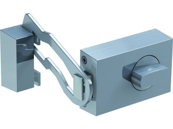 Basi 1306-0205 extra dörrlås med låsspindel silver
