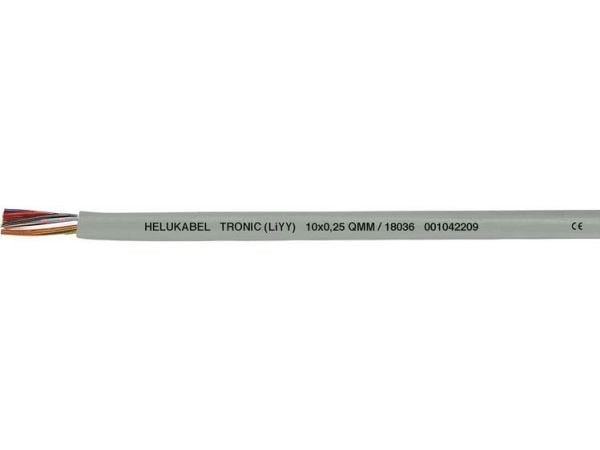 HELUKABEL TRONIC (LiYY), Pienjännitekaapeli, Harmaa, Polyvinyylikloridi (PVC), Cooper, 0,34 mm², 19,6 kg/km