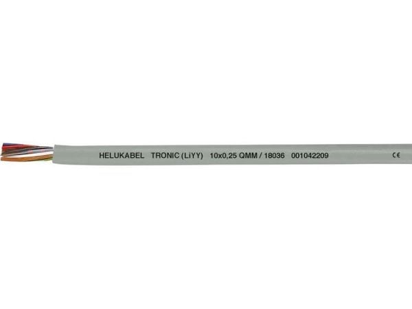 HELUKABEL TRONIC (LiYY), Pienjännitekaapeli, Harmaa, Polyvinyylikloridi (PVC), Kupari, 0.5 mm², 9,6 kg/km