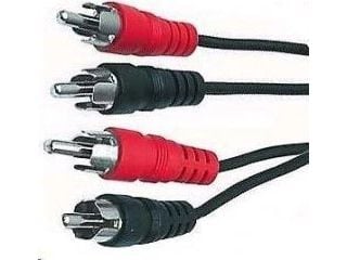 PremiumCord KJACKCMM2-10, 2 x RCA, Hankjønn, 2 x RCA, Hankjønn, 10 m, Sort, Rød