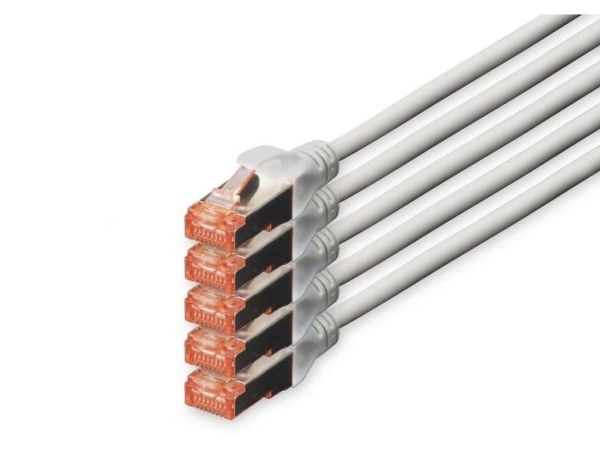 DIGITUS Professional - Koblingskabel - RJ-45 (hann) til RJ-45 (hann) - 15 m - SFTP, PiMF - CAT 6 - IEEE 802.3 - med støvel, halogenfri, uten hindri...