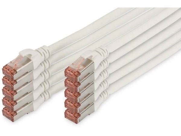 DIGITUS Professional - Patch-kabel - RJ-45 (hane) till RJ-45 (hane) - 1 m - SFTP, PiMF - CAT 6 - IEEE 802.3 - halogenfri, formpressad, hakfri, tvin...