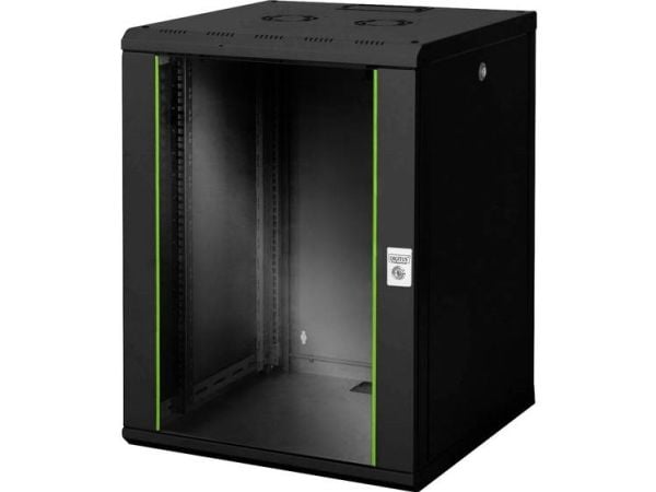 DIGITUS Professional Unique DN-19 16U-6/6-SW - Skap - veggmonterbar - svart, RAL 9005 - 16U - 19"