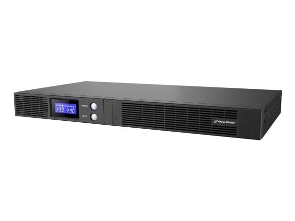 PowerWalker VI 1000 R1U - UPS (kan monteres i rack) - AC 230 V - 600 watt - 1000 VA - 7 Ah - USB, RS-232 - utgangskontakter: 4 - 1U