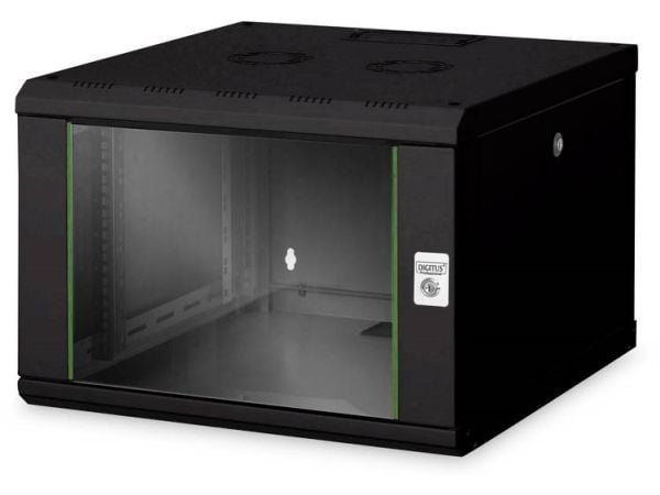 DIGITUS Professional Unique DN-19 07U-6/6-SW - Rack skap - veggmonterbar - svart, RAL 9005 - 7U - 19"