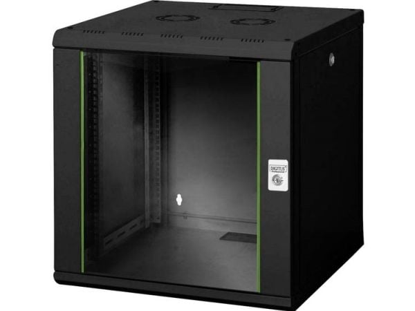 DIGITUS Professional - Skap skap - veggmonterbar - svart, RAL 9005 - 12U - 19"