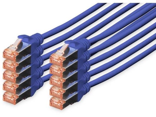 DIGITUS Professional - Koblingskabel - RJ-45 (hann) til RJ-45 (hann) - 50 cm - SFTP, PiMF - CAT 6e - IEEE 802.3 - halogenfri, formstøpt, uten hindr...