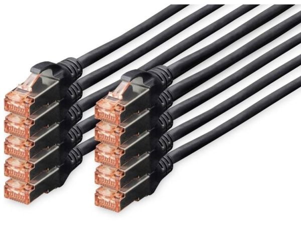 DIGITUS Professional - Koblingskabel - RJ-45 (hann) til RJ-45 (hann) - 1 m - SFTP, PiMF - CAT 6 - IEEE 802.3 - halogenfri, formstøpt, uten hindring...