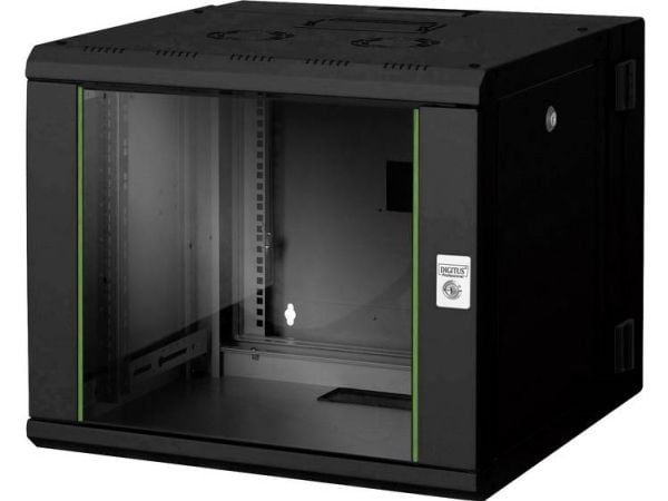 DIGITUS Professional Unique DN-19 09-U-3-SW - Rack skap - veggmonterbar - svart, RAL 9005 - 9U - 19"