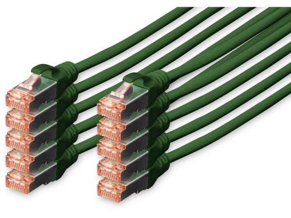 DIGITUS Professional - Koblingskabel - RJ-45 (hann) til RJ-45 (hann) - 25 cm - SFTP, PiMF - CAT 6e - IEEE 802.3 - med støvel, halogenfri, uten hind...
