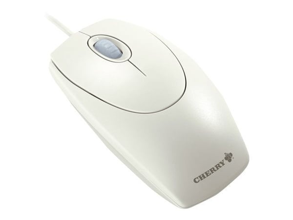 CHERRY WheelMouse - Mus - høyre- og venstrehåndet - optisk - 3 knapper - kablet - PS/2, USB - lysegrå