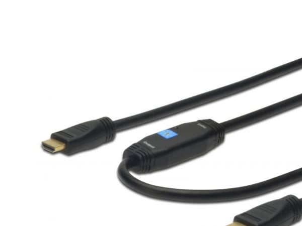 ASSMANN HDMI High Speed with Ethernet - HDMI-kabel med Ethernet - HDMI hann til HDMI hann - 20 m - dobbeltisolert - svart