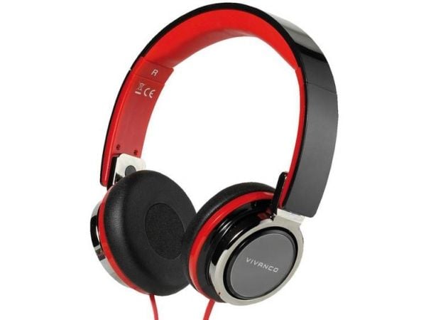 Vivanco SR 770, Koblet med ledninger (ikke trådløs), 20 - 20000 Hz, Samtaler/musikk, Hodetelefoner, Svart, Rød