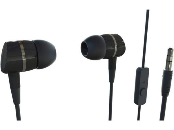 Vivanco Smartsound - Ørepropper med mikrofon - i øret - kablet - 3,5 mm jakk - svart