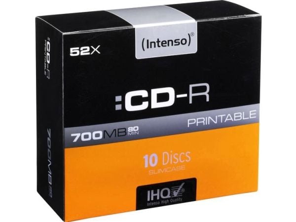 Intenso CD-R 700MB, 52x, CD-R, 120 mm, 700 MB, SlimCase, 10 kpl
