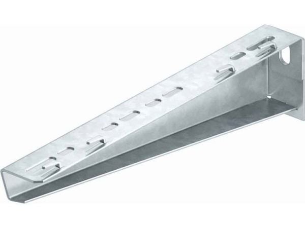 Valokannatin 310 mm:n pituisella kielekkeellä OBO-ritilätarjottimelle, Mukana pulttipaketti M10 X 25 El-sinkitty.