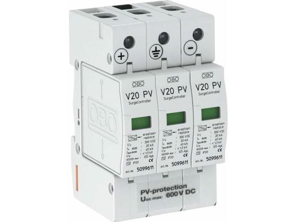 PV-ylijännitesuoja V20-C3PH-600 Ylijännitesuoja 3-napainen Type2 (5094605)