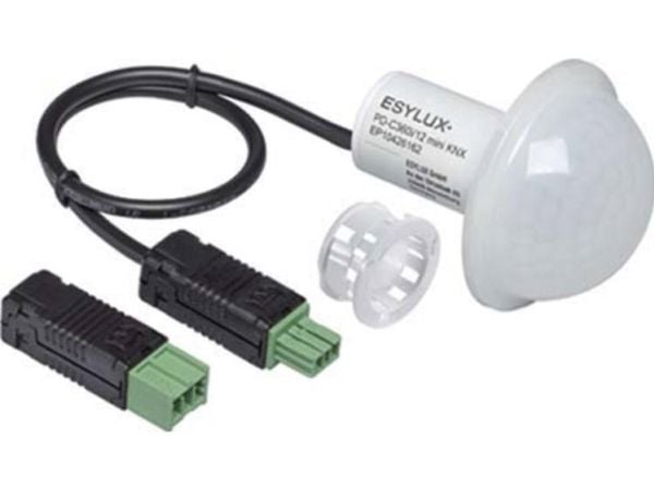 ESYLUX PD-C 360i/12 mini KNX, Passiivinen infrapunasensori, Langallinen, 12 m, Katto, Sisätila, Musta, Valkoinen