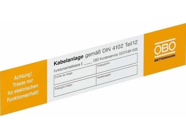 Obo Bettermann KS-E DE, Valkoinen, Keltainen, Suorakulmio, 250 x 43, PVC-muovi, 250 mm, 43 mm