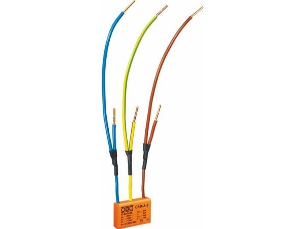 Obo Bettermann ÜSM-A-2, 230 V, 16 A, 6000 A, 1500 V, Oranssi, 0,000025 ms