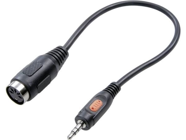 SpeaKa Professional SP-7869840, 3.5mm, Hankjønn, DIN (5-pin), Hunkjønn, 0,2 m, Svart