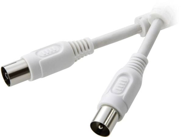 SpeaKa Ammattikäyttöön tarkoitettujen antennien liitäntäkaapeli [1x Antenniliitin 75 Ω - 1x Antennipistorasia 75 Ω ] 1,50 m 90 dB ferriittisydämell...
