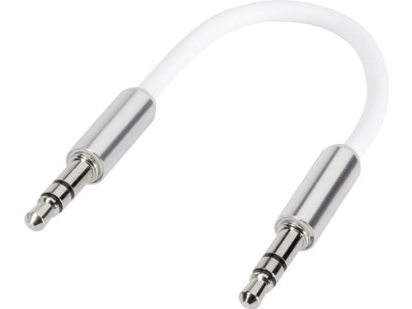 SpeaKa Professional SP-7870076, 3.5mm, Hankjønn, 3.5mm, Hankjønn, 0,1 m, Hvit
