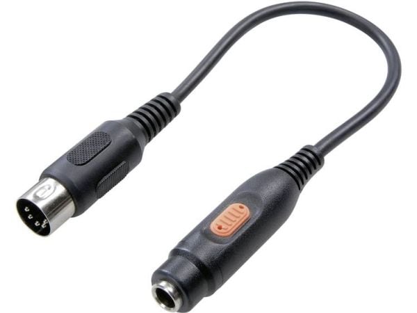 SpeaKa Professional SP-7870312, DIN (5-pin), Hankjønn, 6.35mm, Hunkjønn, 0,2 m, Sort